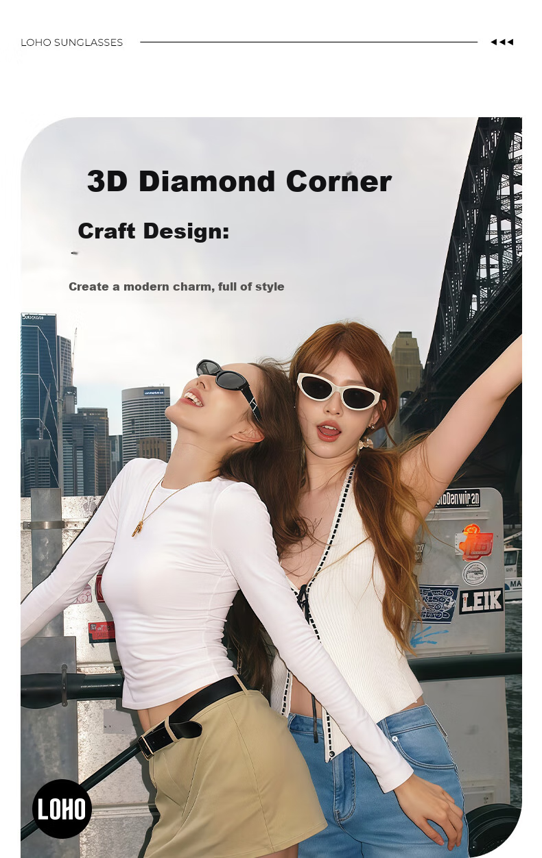 LOHO Cat Eye Sunglasses for Women, 2026 New Retro UV Protection Vacation Fashion Sunglasses LH09677 3