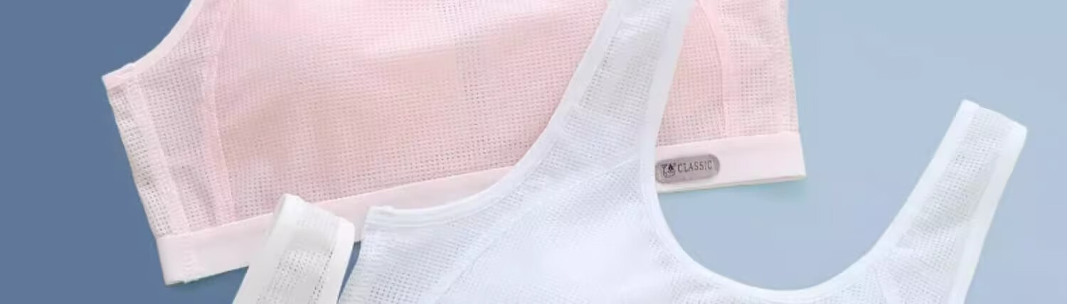 MiiOW Stage 2 Vest Bra for Middle and High School Girls, Youth Development, Summer Thin Pink XL 20