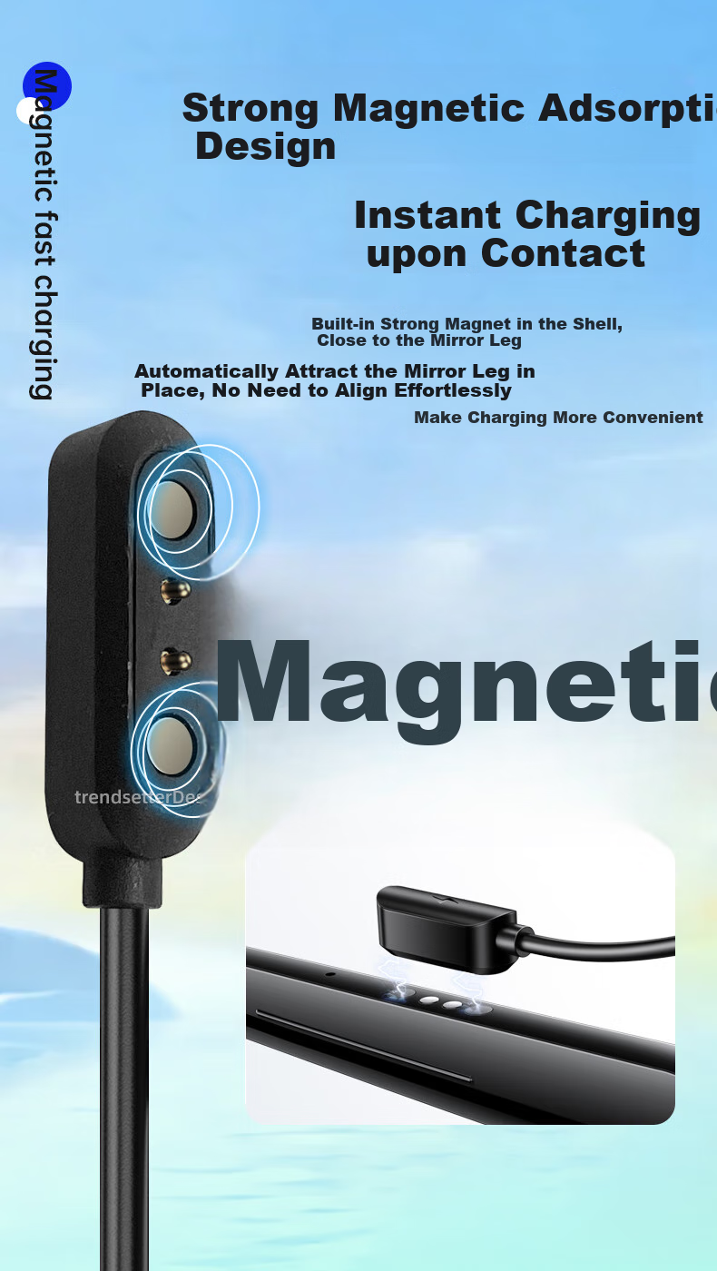 Chaofan Compatible with Jinghuan Glasses Charging Cable And Charger SS0201GL, Mijia Bluetooth Headphones Glasses Yj006/mz02 Two-In Magnetic Charging Cord Accessory 3