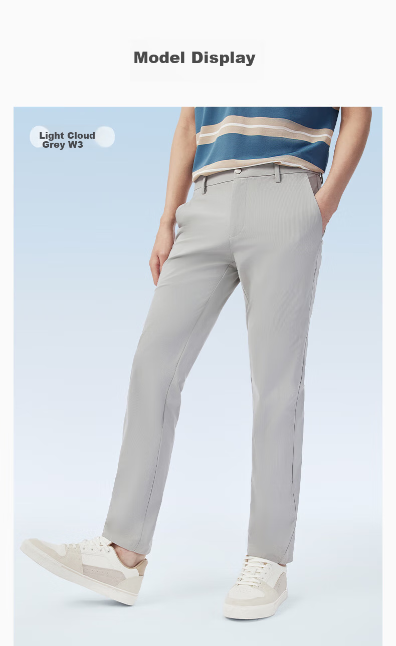 Hodo [Elastic Ice Silk Pants] Men's Dress Pants, Summer Quick-Dry Lightweight Cool Ice Silk Casual Pants 17