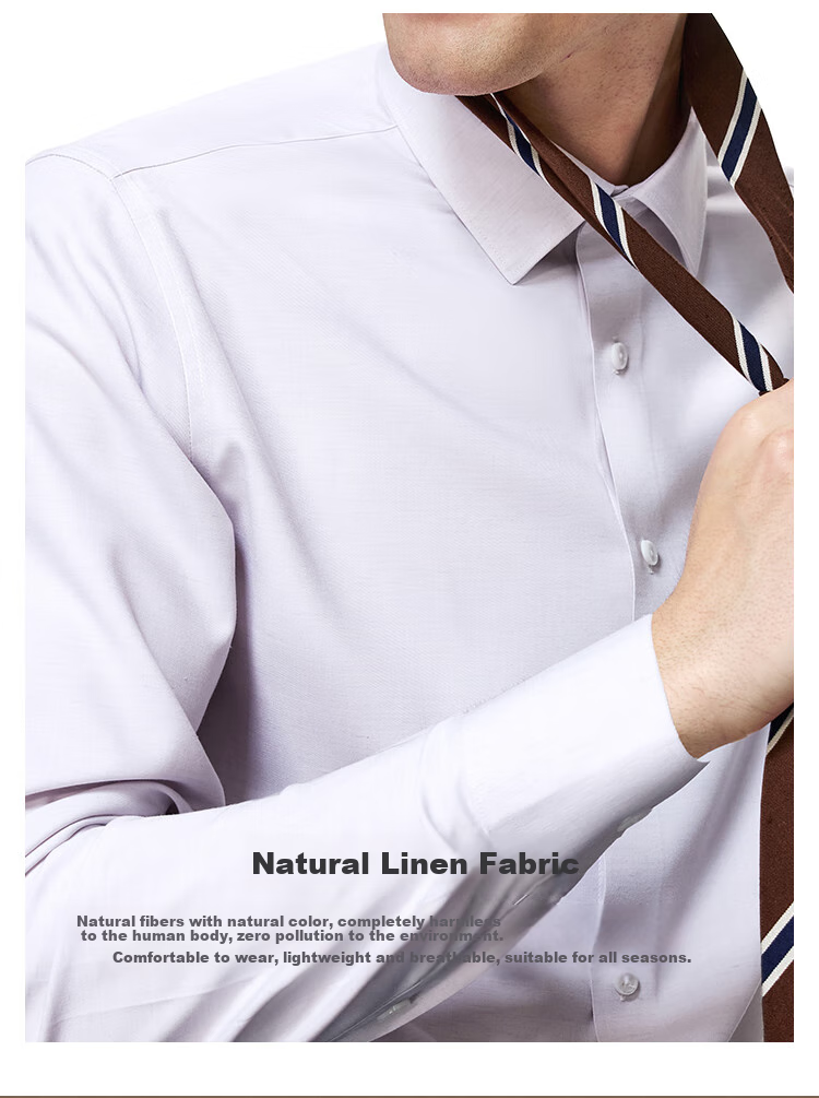 Judger [Linen Breathable] Men's Shirt, Long Sleeve, Spring And Autumn, High-End Feel, Lightweight, Breathable, Skin-Friendly, Soft, Crisp, Smooth Dress Shirt 2