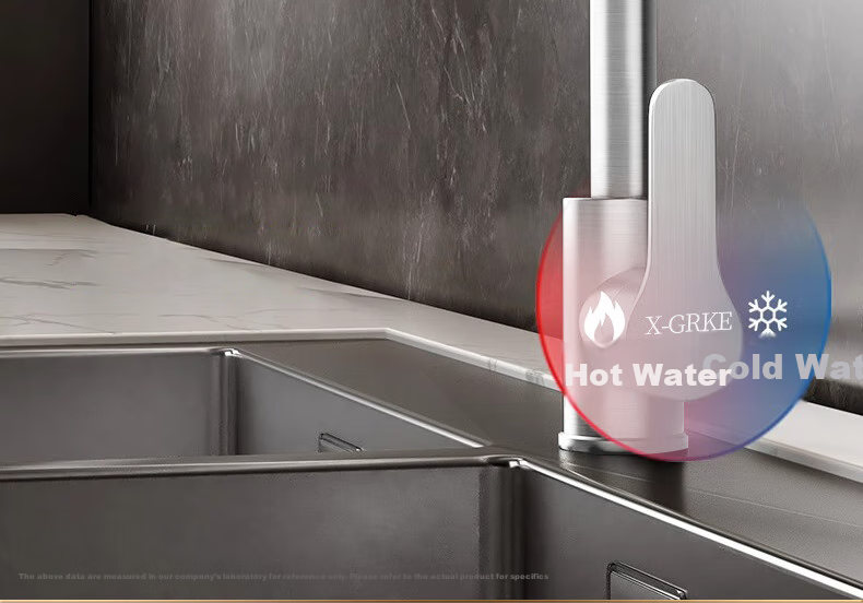 X-GRKE [Germany] Kitchen Faucet with Hot And Cold Water, Pull-Out Design, 304 Stainless Steel Sink Tap GY2D 9