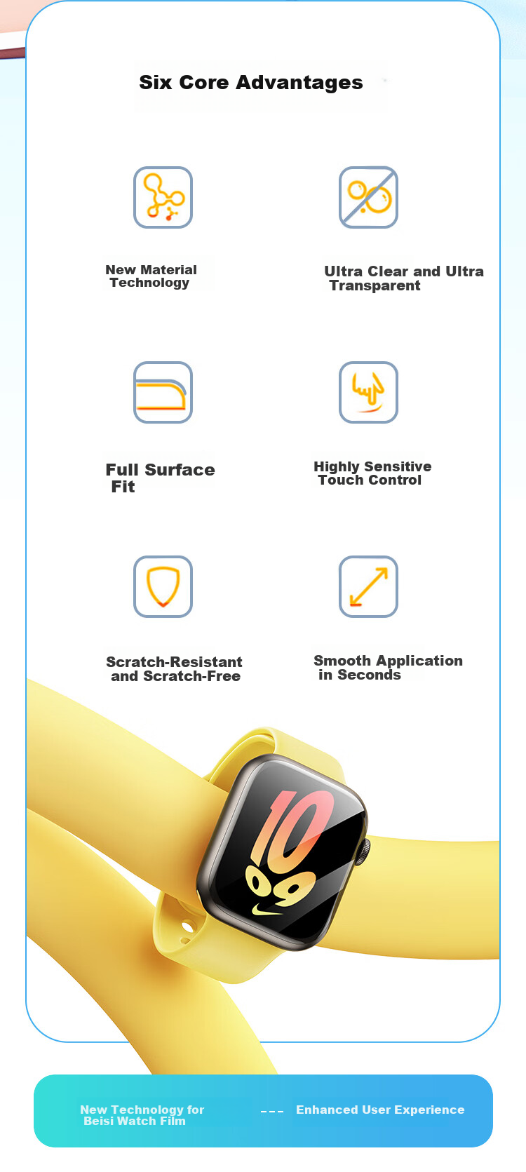 BASEUS [Edge Protection Compensation] Compatible with Apple Watch S12 Protective Film, S12 Watch Film, S11 Universal Apple Watch Protective Film, S10 Protective Film, Apple Watch Double Layer 2