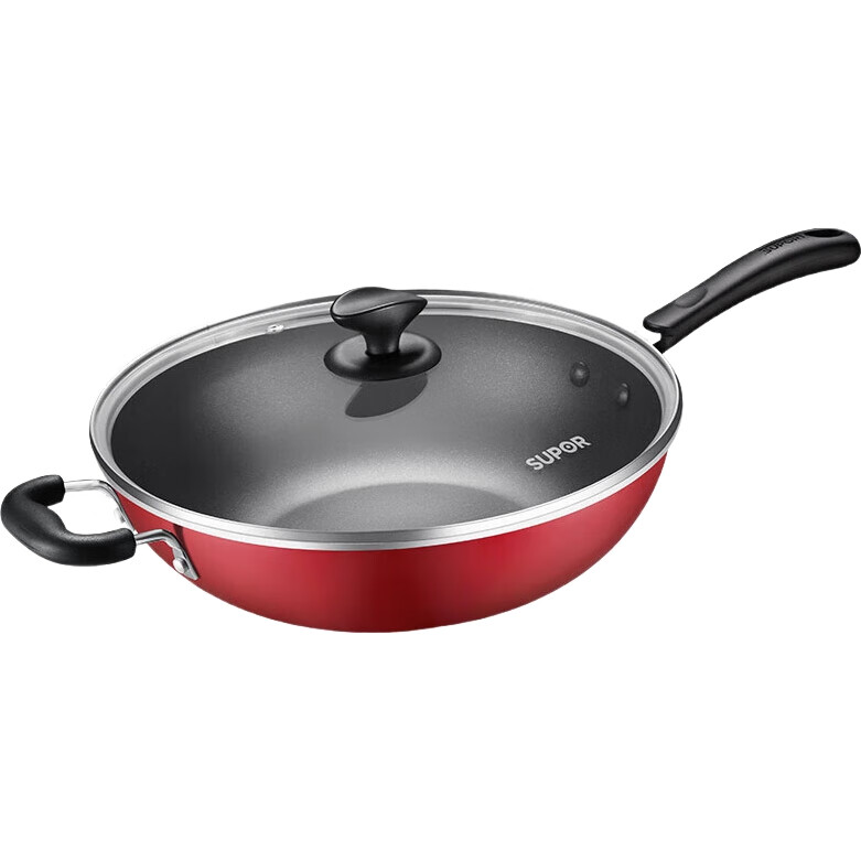 Сковорода SUPOR Non-Stick Wok 34 см, подходит для индукционных и газовых плит, здоровое приготовление пищи для домашнего использования PC34S1