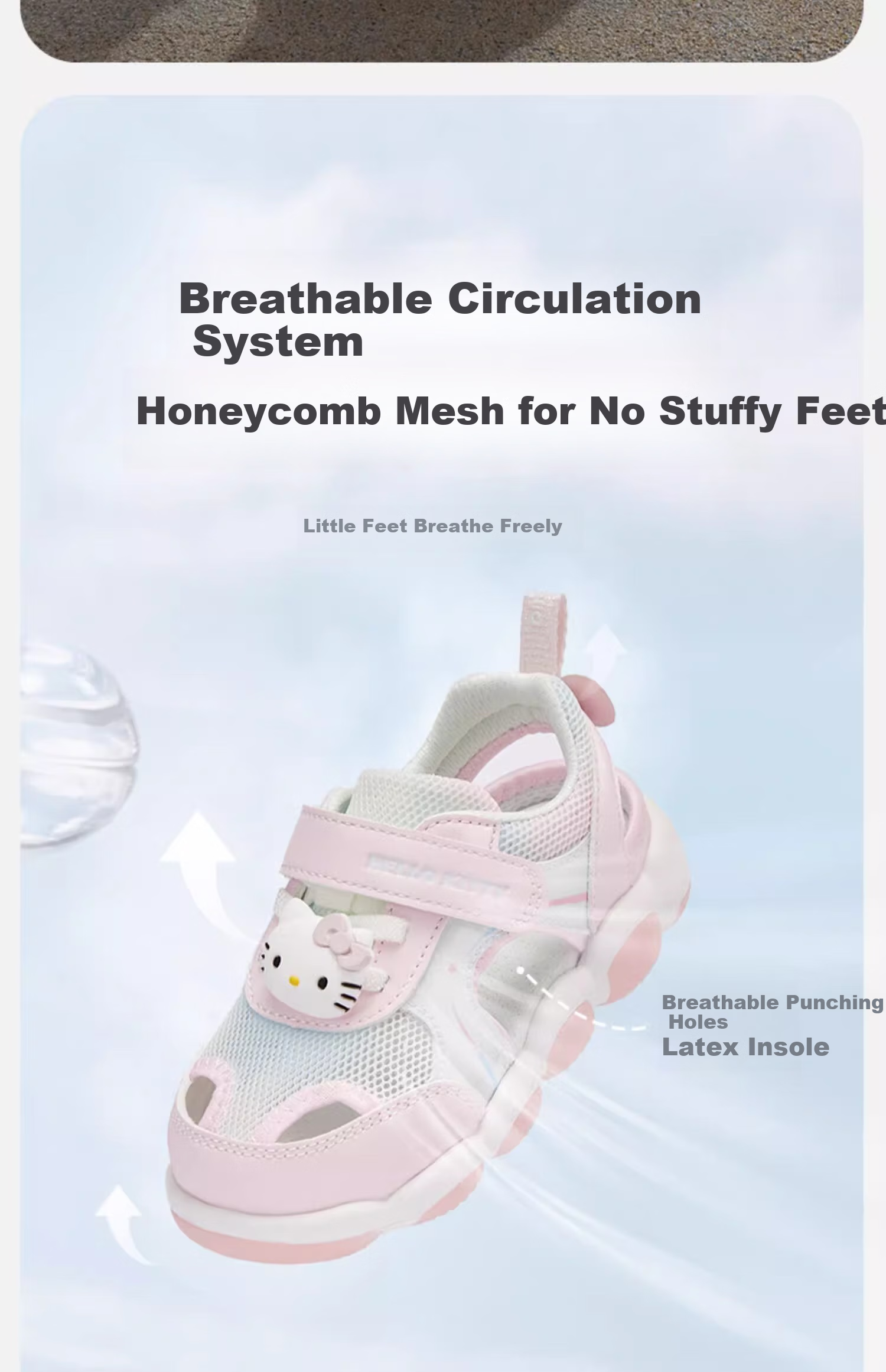 DAVE & BELLA Hello Kitty Collaboration Children's Light-Up Sandals Summer Girls' Walking Shoes with Glowing Lights 4