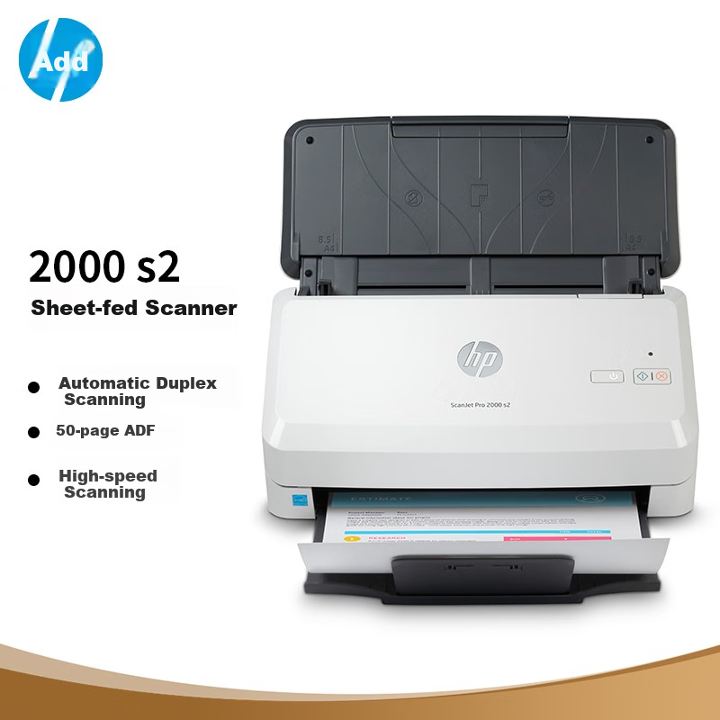 HP SJ2000 s2 Sheet-Fed Scanner, Duplex Scanning, ADF Document Feeder, Upgraded Version of 2000s1