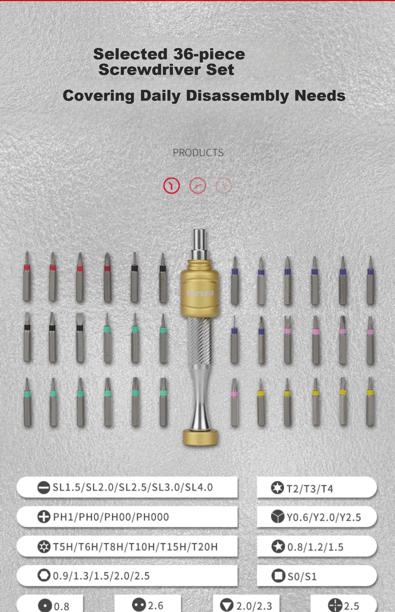 DELIXI Watch Screwdriver Set, Eyeglasses Specialized Small Phillips Screwdriver, Mobile Phone And Laptop Repair Tools 20