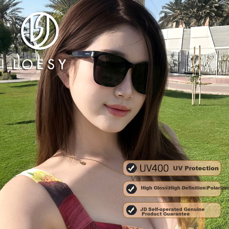 LOESY TR90 High-Contrast Square Polarized Sunglasses for Men And Women, Stylish Versatile UV400 Protection for Driving, Casual Sunglasses