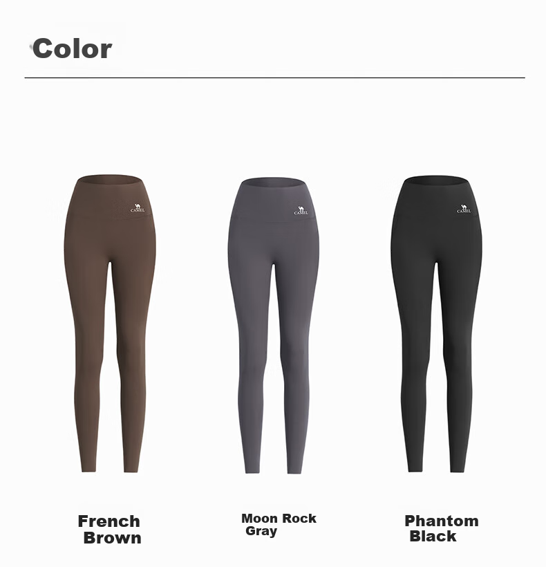 CAMEL Sun Protection Shark Leggings for Women, Elastic Yoga Fitness Running Sports Pants Y25CY1L7005 Phantom Black L 18
