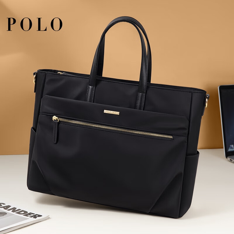 POLO Handbag, Women's Shoulder Bag, Ladies' 14-Inch Laptop Bag, Business Travel Office Bag, Gift for Girlfriend
