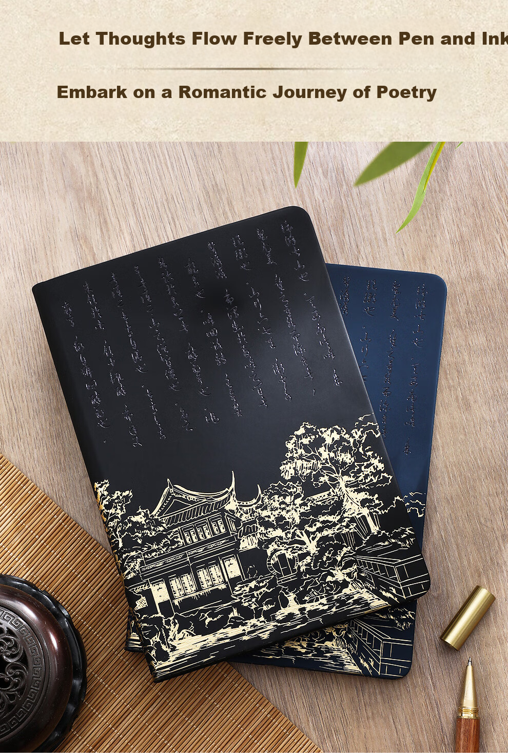 Jiaranheng National Trend Forbidden City Cultural And Creative Gold-Stamped Shengxian's Notes Drunkard's Dream Pavilion Notebook Journal Record Book Office Stationery Gift for Teachers And Students, Birthday Present, Blue 11
