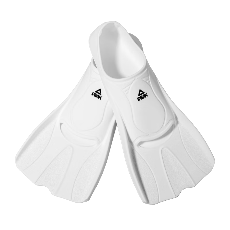 PEAK Swimming Fins for Adults And Children, Comfortable Speed Boosting Kickboard Fins for Freestyle And Breaststroke, Professional Swimming Equipment, White L