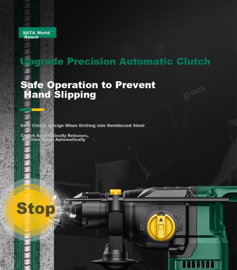 Shida SATA Brushless Lithium-Ion Rotary Hammer Drill, Electric Pick, Impact Drill, High-Power Concrete Wireless Industrial Grade D05729 Standard 9