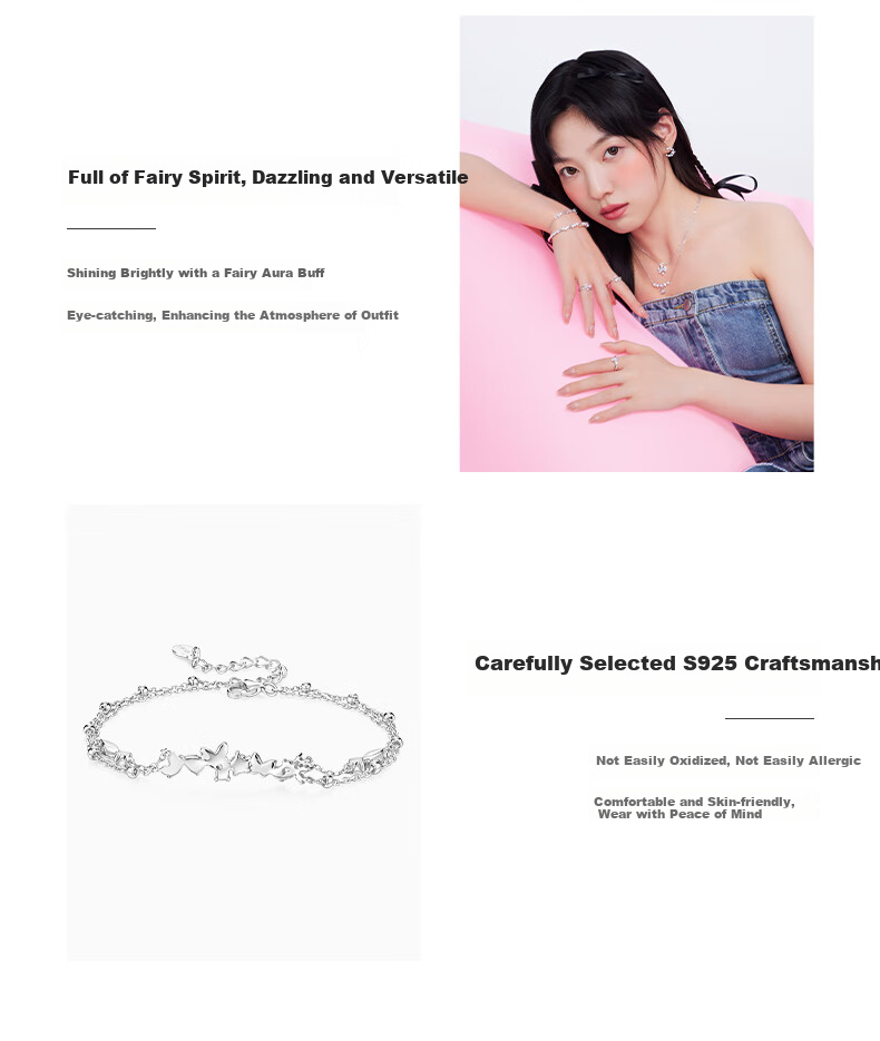 Kadiluo Luminous Butterfly 925 Silver Bracelet for Women, Niche Ins Style Elegant Birthday Gift for Girlfriend 4