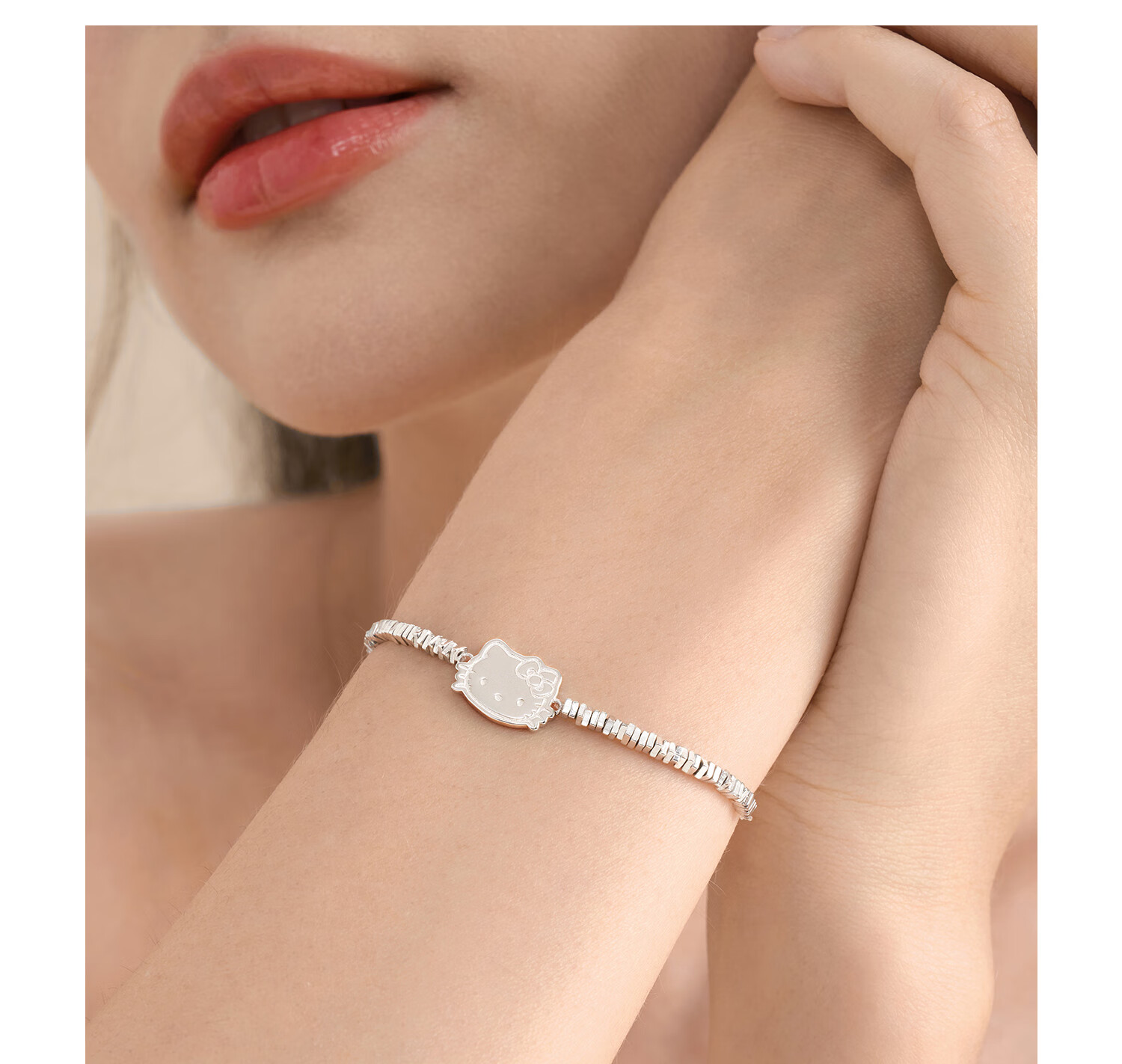 Chaosehui Sanrio Hello Kitty Silver Bracelet, Birthday Gift for Women, Luxury Present, High-End Niche Item 6111 3