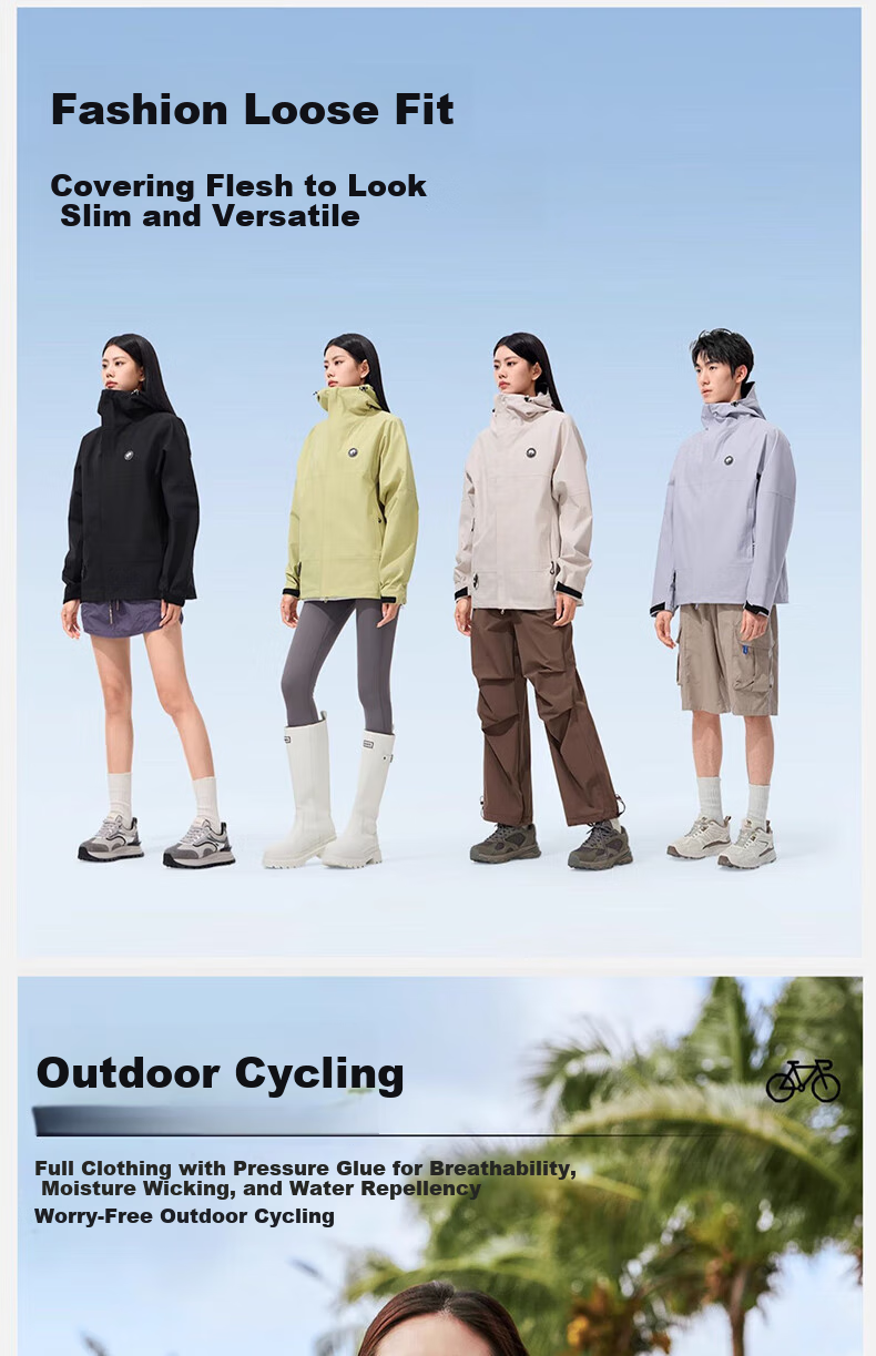 CAMEL Single-Layer Unisex Outdoor Jacket, New Spring Product, Waterproof Hard Shell Coat for Men And Wome 15