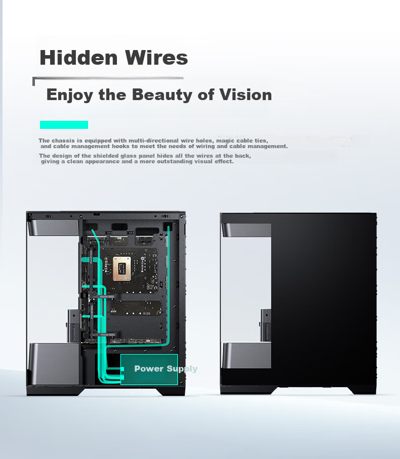 PHANTEKS EVOLV S2 Black Desktop Water-Cooled Computer Case with View Window (20G Type-C/120mm Fans*4/360mm Radiator Support/5090) 17