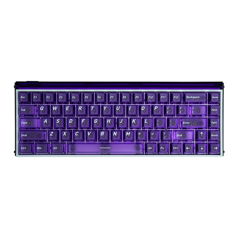 Zhenhuo Gaming Foggy Transparent Keycaps Transparent Wooting Little Bee Made68/75 Mechanical Magnetic Axis Keyboard Custom Side-Engraved 94 Keys - Purple