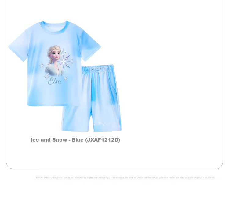 Disney Children's Quick-Dry Clothing Set, Elsa Princess Short-Sleeve T-Shirt for Girls, Summer Set FL164004-3, Orange-Pink, Size 140 11