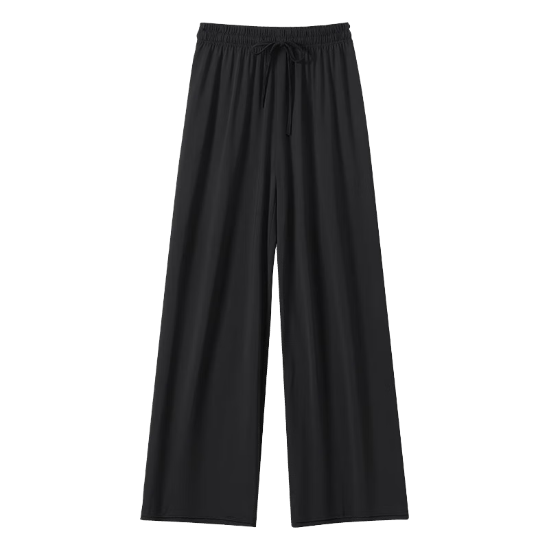 LangSha Ice Silk Wide-Leg Pants Women Summer Thin High-Waist Sun-Protective Slim Loose Straight-Leg Mosquito-Repellent Casual Trousers
