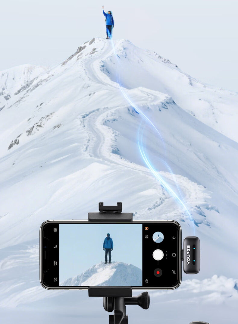 YOUFES Wireless Lapel Microphone Noise-Cancelling Dual Receiver for Apple iPhone Live Streaming Outdoor Short Video Conference Recording 13