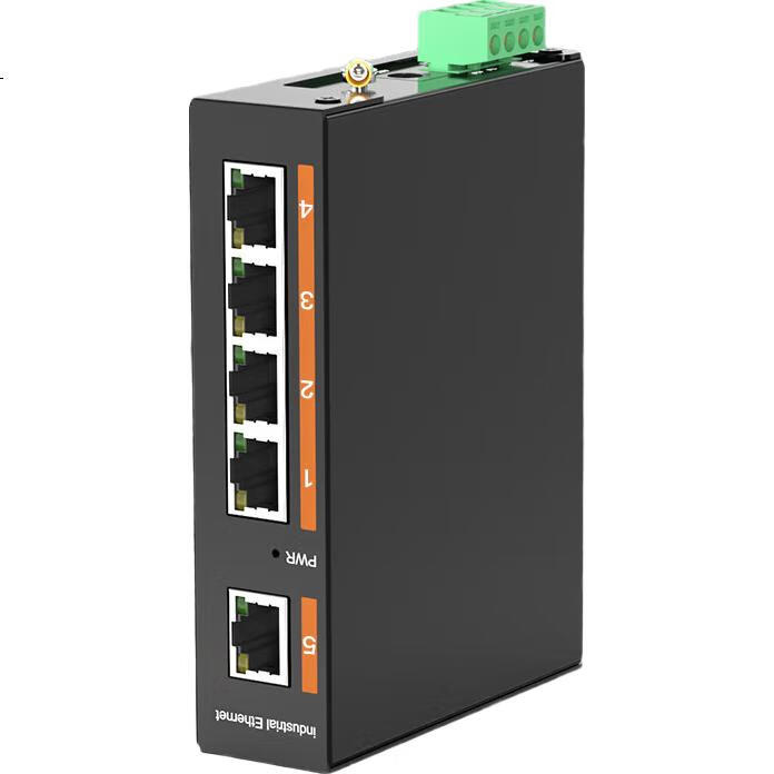 Промышленный коммутатор ZK-6500 Zhongkeguangdian с 5 портами, промышленный Ethernet-коммутатор, монтируемый на DIN-рейку, без блока питания. Диапазон рабочих температур от -30°C до +75°C, защита от перенапряжения 6000В, IP40.