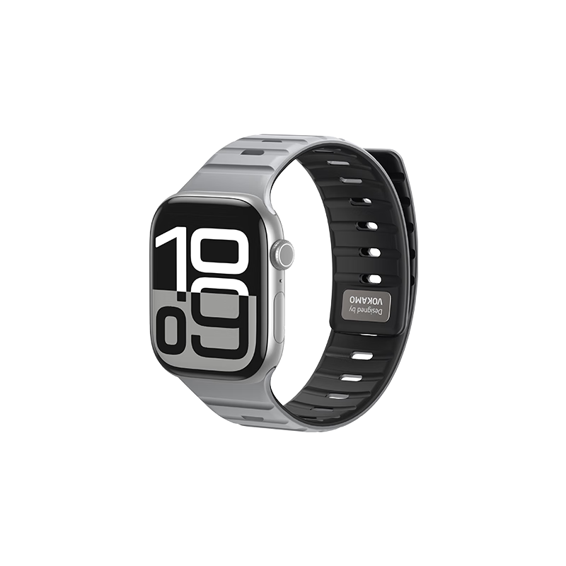 VOKAMO Minimalist Fashion Apple Watch Series 10/9/8/Ultra Magnetic Silicone Sports Band 44-49mm Unisex 2025