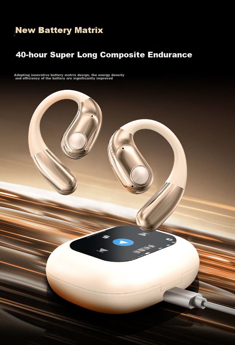 D.ROB D.ROBAI Conference Headphones, Bone Conduction Concept, Over-Ear Wireless Bluetooth Earphones, Noise Reduction, Real-Time Recording, Simultaneous Interpretation, Compatible with Huawei, Apple, Huawei Xiaomi K69, Beige Color 13