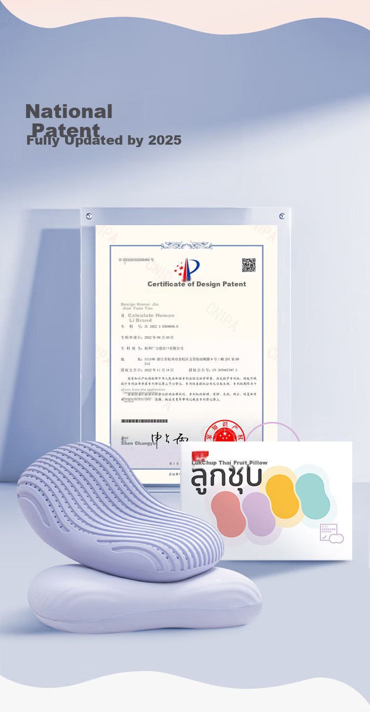 JD Original Thai Fruit Pillow, 90% Thai Original Liquid Cervical Pillow, Natural Latex Pillow, 3D Honeycomb Neck Support Pillow, Mangmang Yellow 3