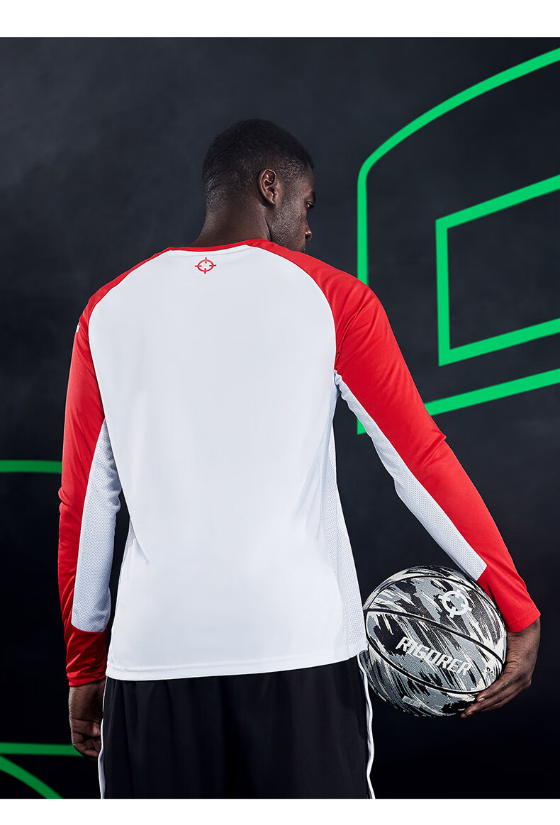 RIGORER Quick-Dry Long Sleeve T-Shirt, Basketball Fitness Wear, Men's Fashionable Casual Sports Outdoor Comfortable Trendy Breathable Clothing 25