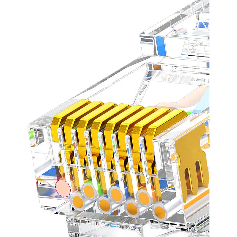 AMPCOM Категория 6 Разъемы для Ethernet-кабеля, 50U позолоченные разъемы CAT6, 100 шт., RJ45 Сетевые разъемы Gigabit Network Port 8P8C, AMCAT650100