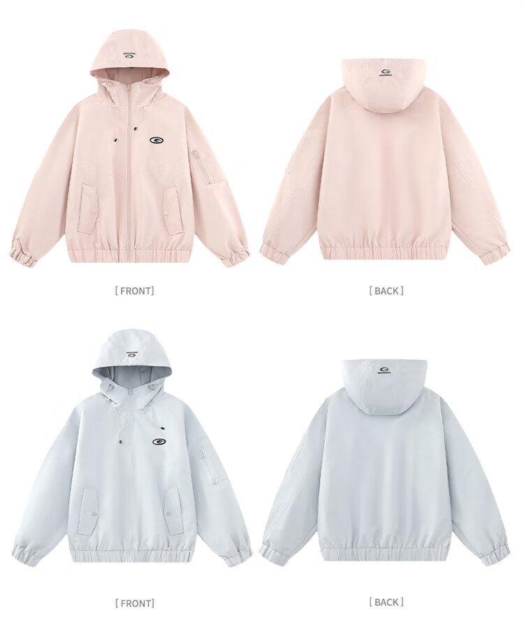 GOLFCROSS [Bestseller] Couple's Dopamine Hooded Jacket with Letter Embroidery Logo, Pink, Size M 1