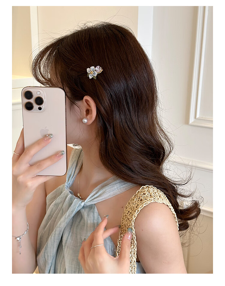 CHIMERA Starry Floral Side Bang Hair Clip with Gentle Flower Design, Jaw Clip Hairpin, Hair Accessory for Women, Birthday Gift 7