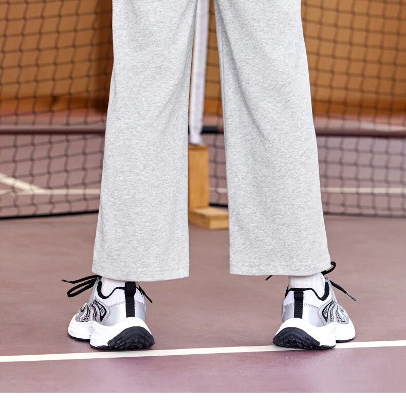 361° Children's Clothing Girls' Loose Straight-Leg Sports Knit Wide-Leg Pants for Older Kids, Fall 2025, Black, Size 150 11