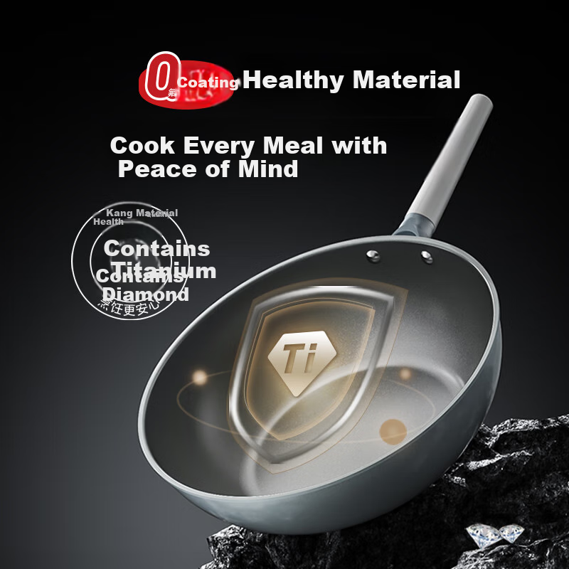 Сковорода One's Member Diamond Titanium Ceramic, 32 см, антипригарная, для дома, совместима с газовыми и индукционными плитами