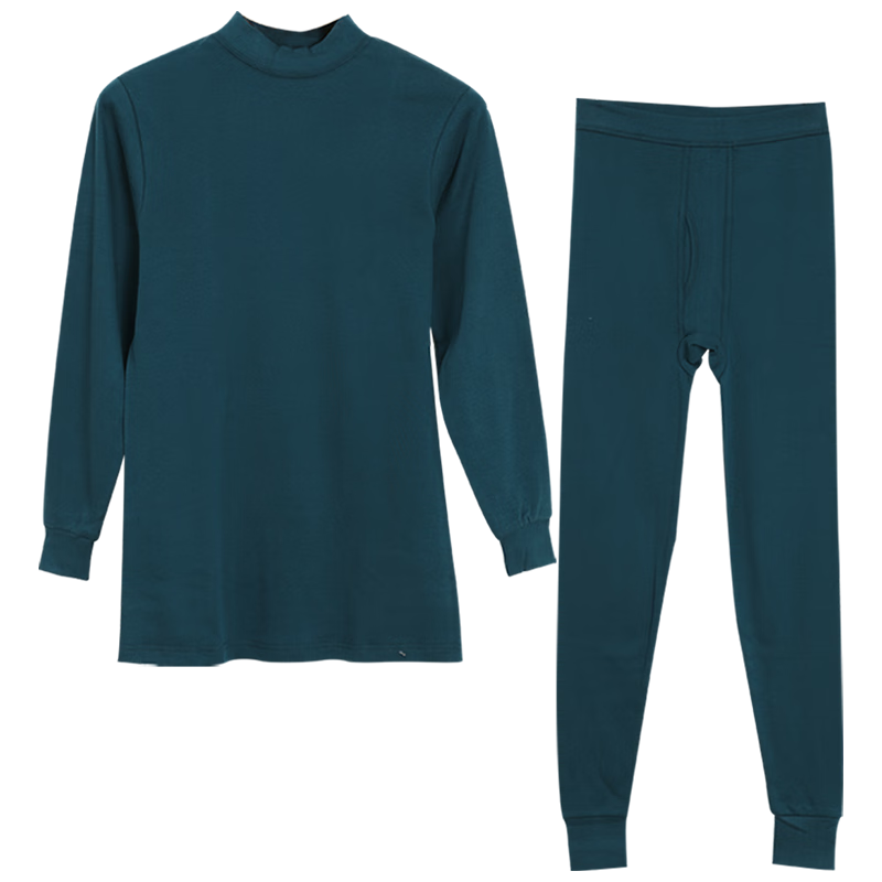 Hodo Men's Underwear, 7A Antibacterial Upgraded Autumn Top And Pants, Pure Cotton Set, Semi-Turtleneck Thin Style, Base Layer Thermal Underwear