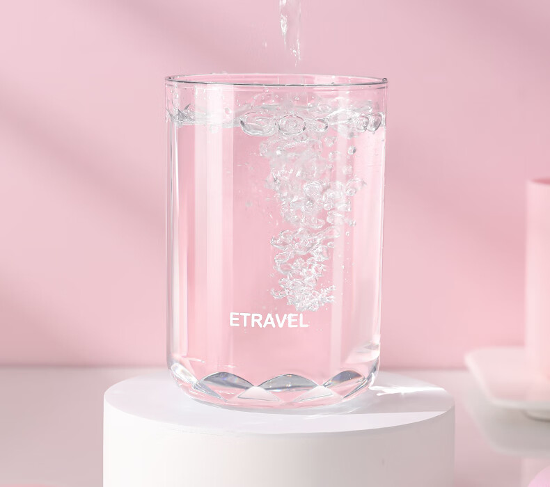 Etravel Travel Toothbrush Toothpaste Rinse Cup 3-in-1 Portable Toiletry Set Pink 3