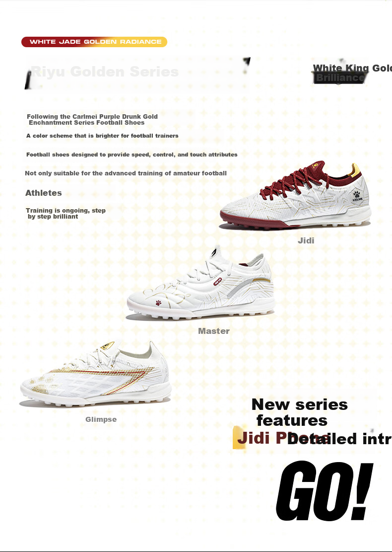 KELME Adult Soccer Cleats for Men, Jidian 3.0 TF Turf Cleats for Artificial Grass, Professional Competition And Training Shoes, White And Gold, Size 42 2