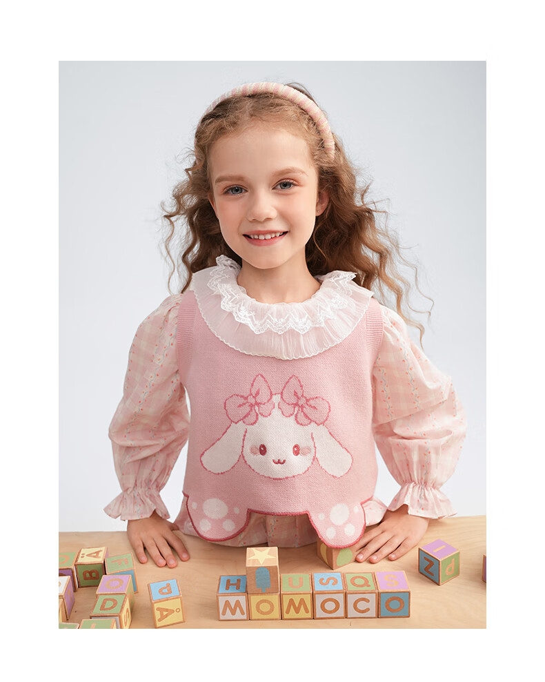 MOMOCO Girls' Autumn Sweet Printed Two-Piece Set, Size 140 7
