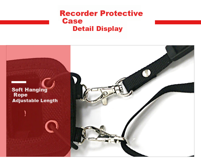 Zhifa1hao Law Enforcement Body Camera Accessory Protective Case Chest-Mounted Leather Case with Lanyard, Elastic Strap, And Dust-Proof Bag 7