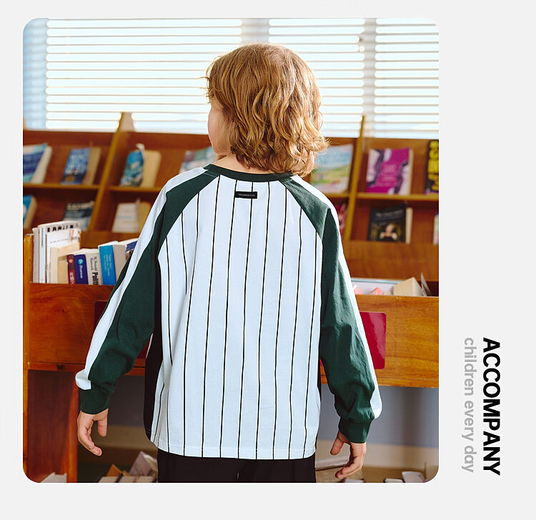 ASK JUNIOR [Pure Cotton] Children's Sports Drop-Shoulder Long-Sleeve T-Shirt, Autumn Inner Layer Pullover, Boys' Youth Wear 3
