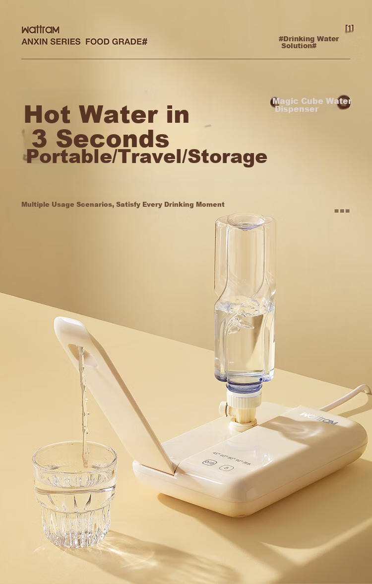 Beiouwolang Portable Instant Hot Water Dispenser, Electric Kettle, Fast Heating, Constant Temperature, Compact Foldable, for Business Trips, Desktop Use, Home Direct Drinking Machine, Mineral Water Heater - Premium Model W1P 1