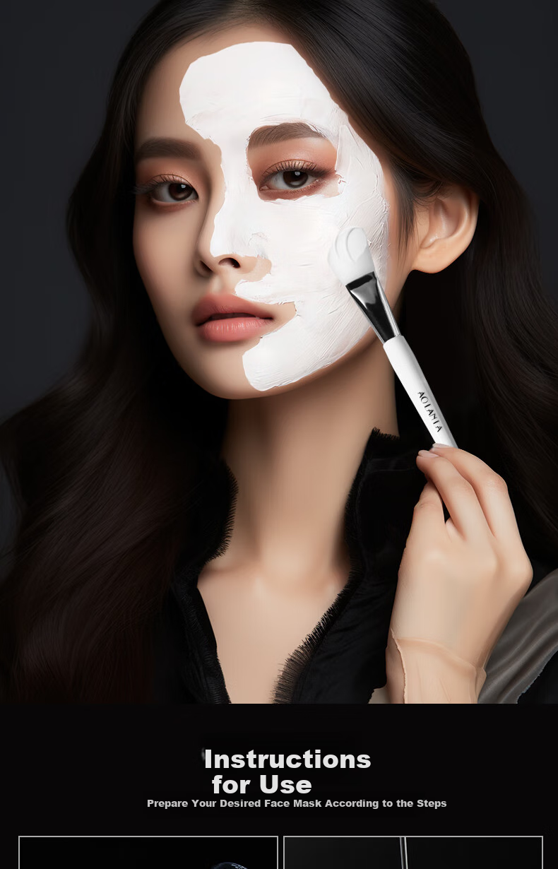 AOLANLA Silicone Mask Brush Set of 5: Clay Mask Soft Bristle Brush, Silicone Brush, Homemade Face Mask Bowl Tools, Clay Mask Stick 8
