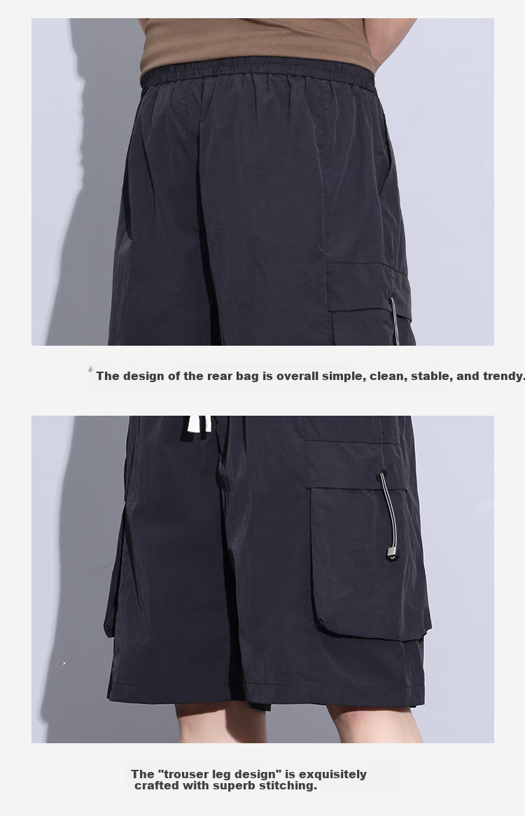 Yipintiancheng [Workwear Shorts] Summer Men's Lightweight Shorts, Loose-Fitting Versatile Casual Five-Point Shorts, Men's Pocket Workwear Mid-Length Pants 14