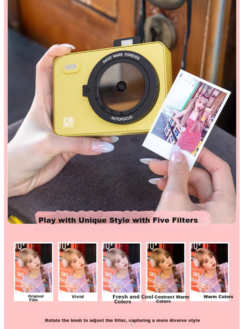 HPRT Z5 Instant Camera, Green, Photo Printing Instant Camera, High-Definition Hot-Smooth Coating, Birthday Gift, Student Children's Camera, Women's Travel Photo Printer 9