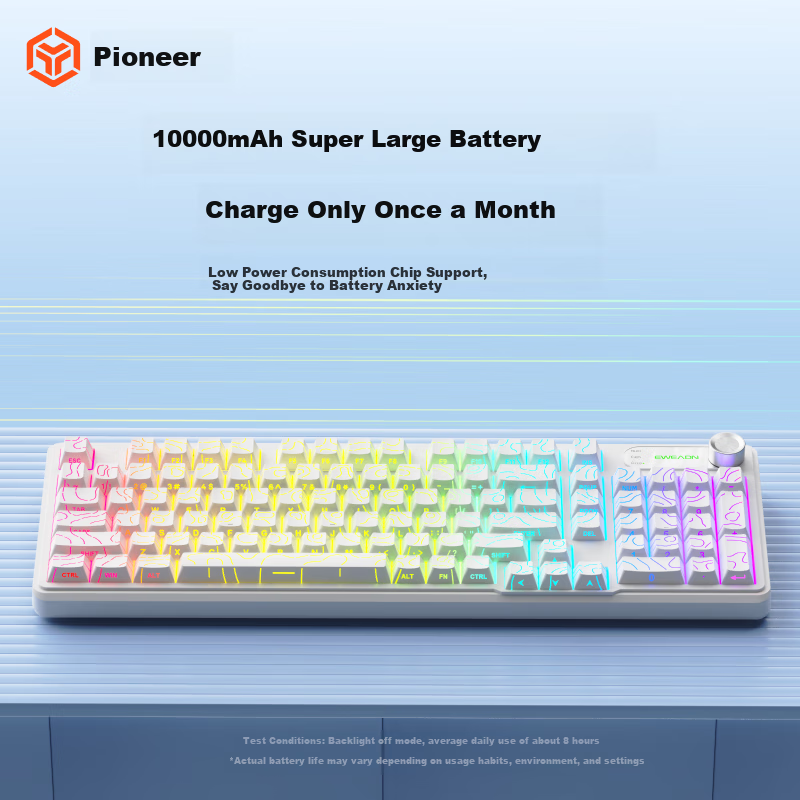 EWEADN V102 Wired Keyboard with Backlit Display, Office Mechanical Feel, RGB Lighting Effects, Quiet Membrane Keyboard for Desktop Computer, Laptop, IPad Universal Peripheral, 99 Keys, Isometric Wired