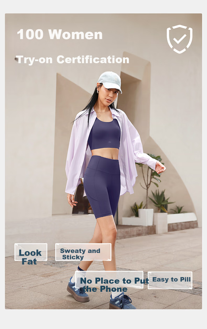 VFU Xingqing Five-Minute Yoga Pants, Outdoor Sports Cycling Shorts, High-Waisted Butt-Lifting Tight-Fitting Shorts, Rose Pink, Size S 5