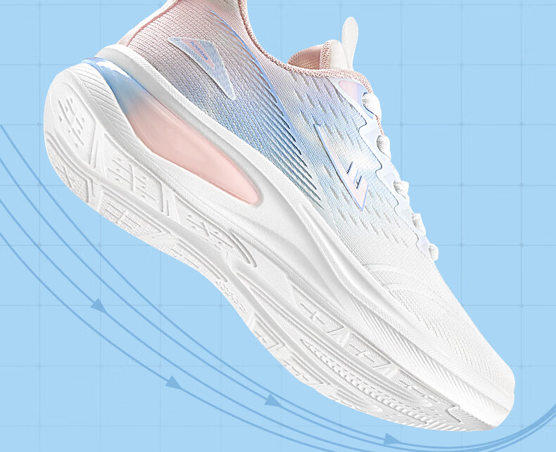 Warrior Official Women's Sports Shoes Spring Summer New Thick Sole Casual Shoes 1611 White Blue Pink Size 38 11