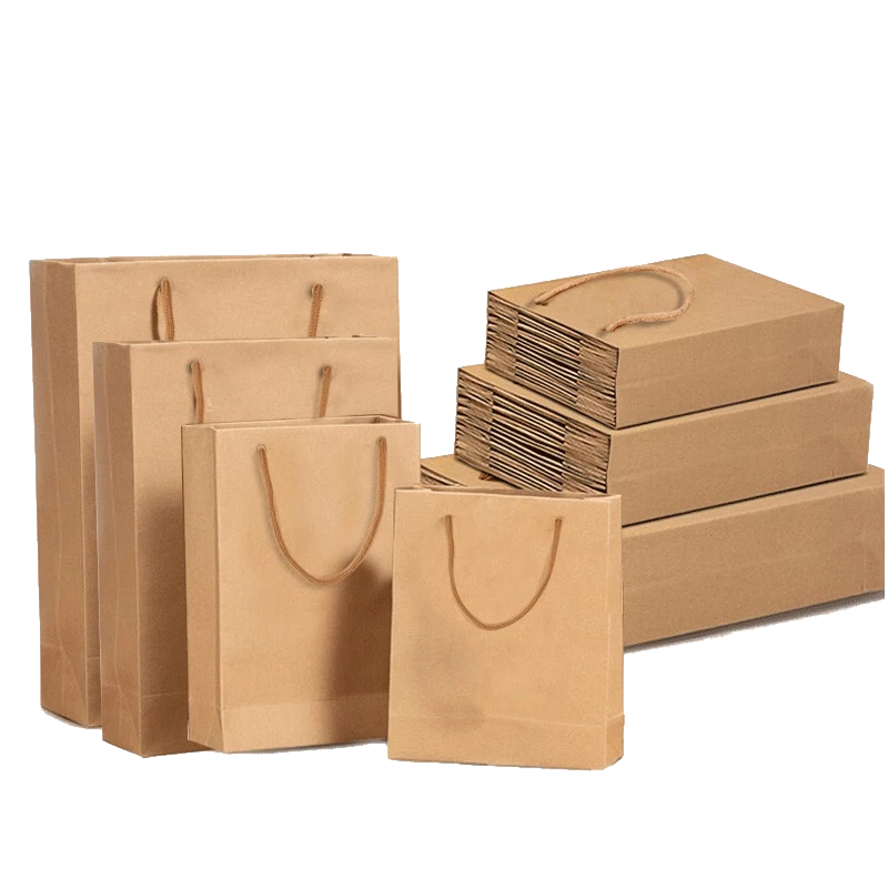 Dengbi Kraft Paper Gift Packaging Bags, Tea Leaf Handbags, Food Takeout Bags, Birthday Graduation Season Gift Bags, Party Favor Bags