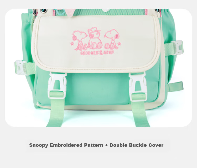 SNOOPY Painful Bag Ins Middle School High School Student Backpack for Girls, Cute Versatile Large Capacity Shoulder Bag Backpack Blue 31